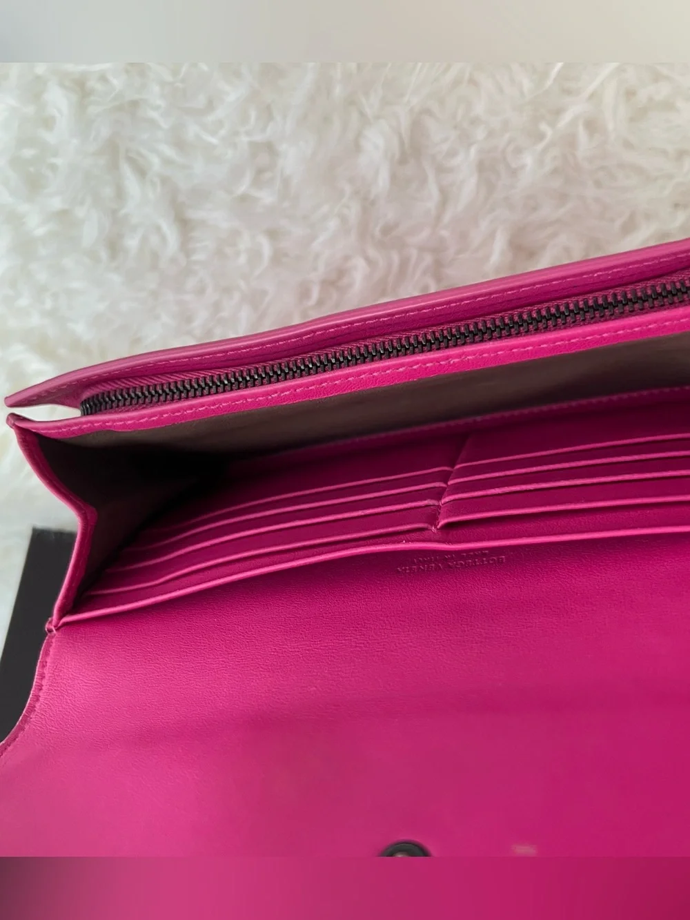 Bottega Veneta Pink Intrecciato Leather Continental Wallet